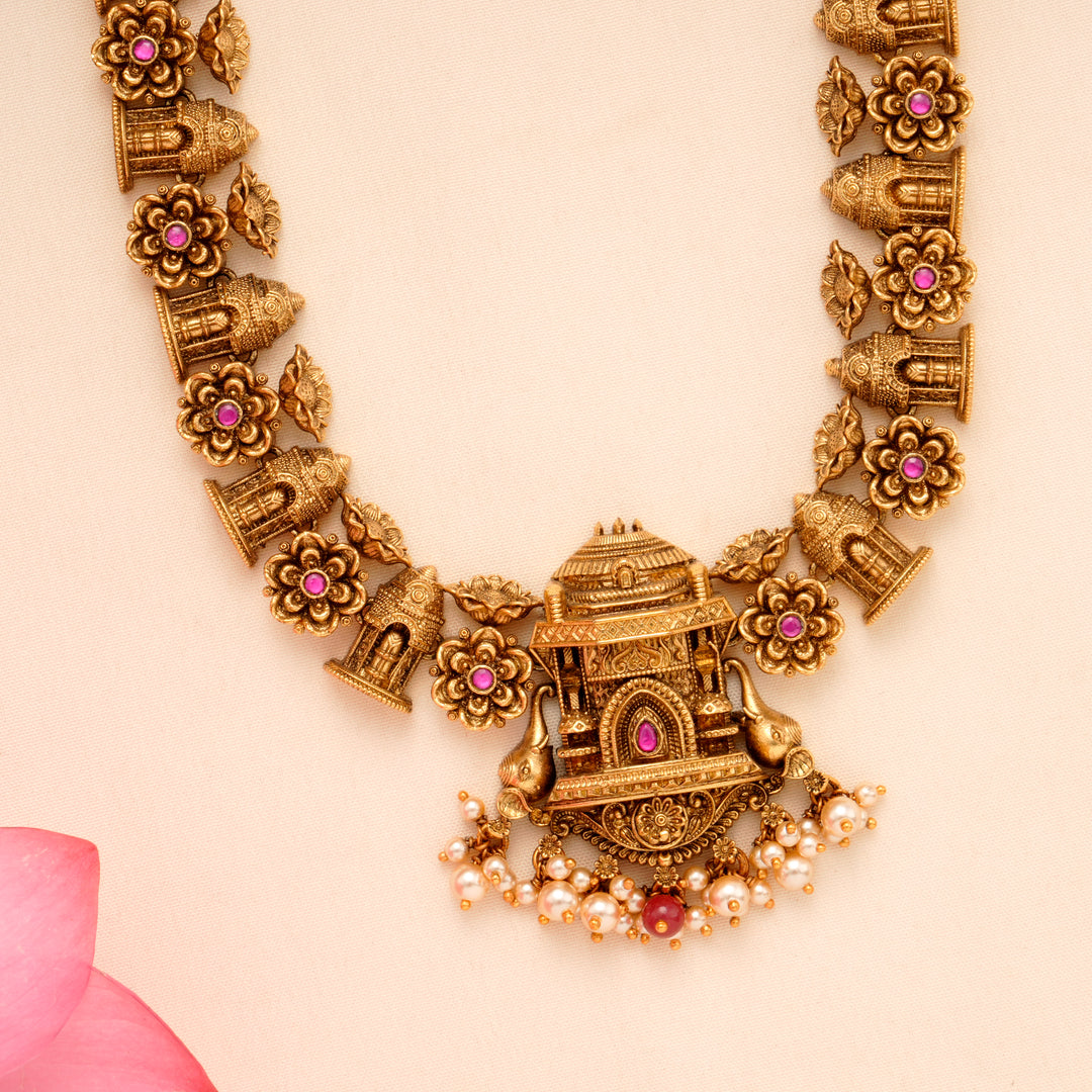 Antique Temple Inspired Elephant Necklace