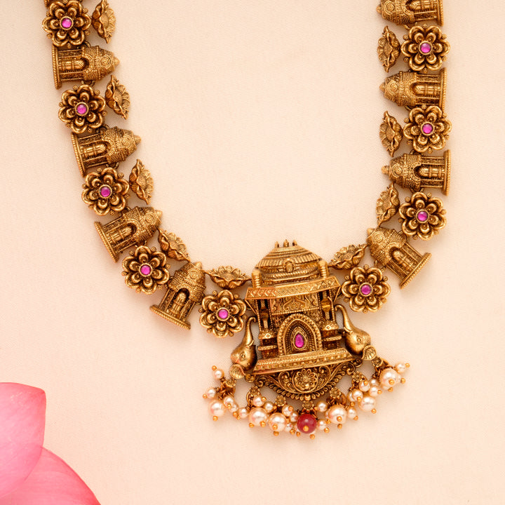 Antique Temple Inspired Elephant Necklace