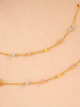 Bead in Triple Toned Gold Anklet