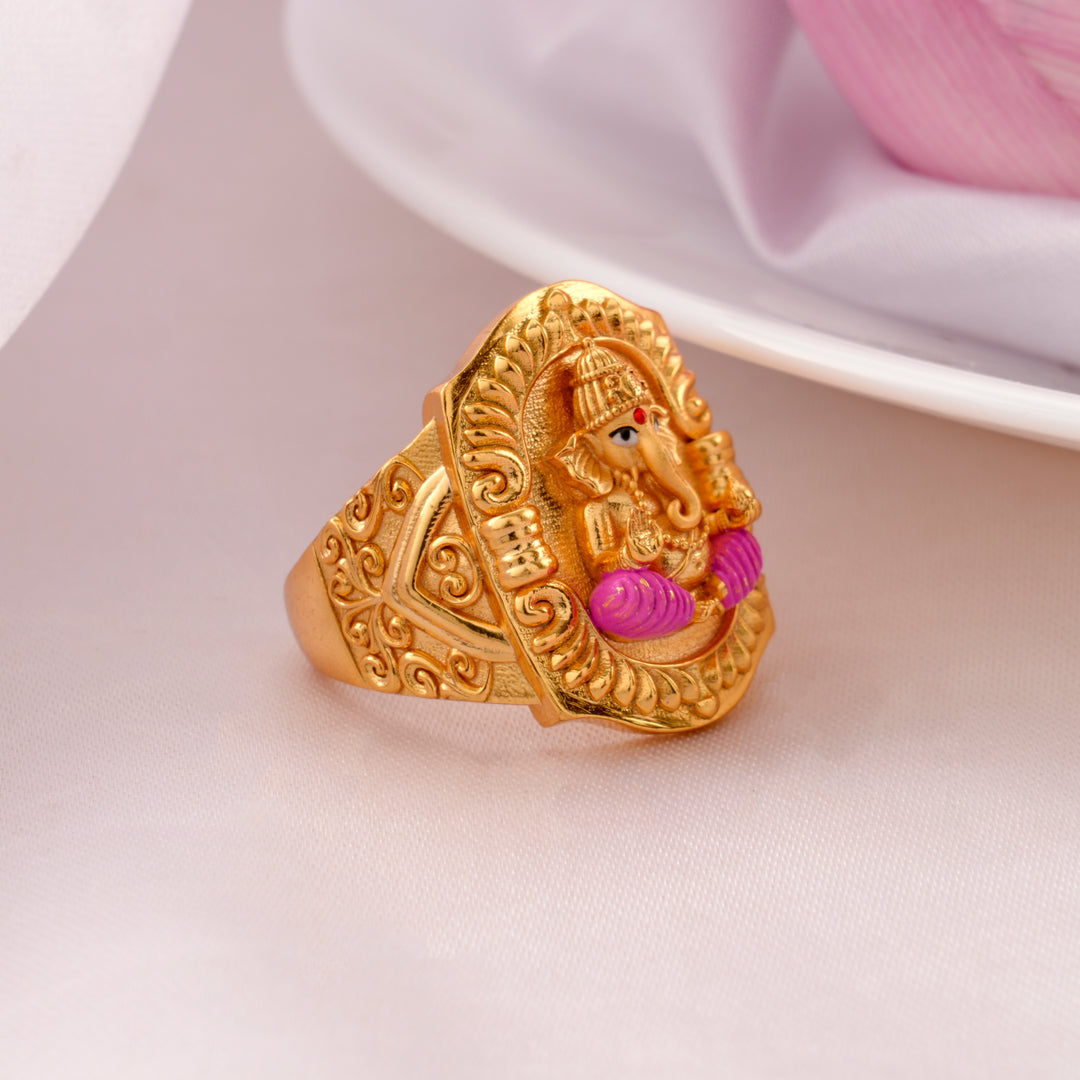 Sacred Vinayaga Golden Silver Ring