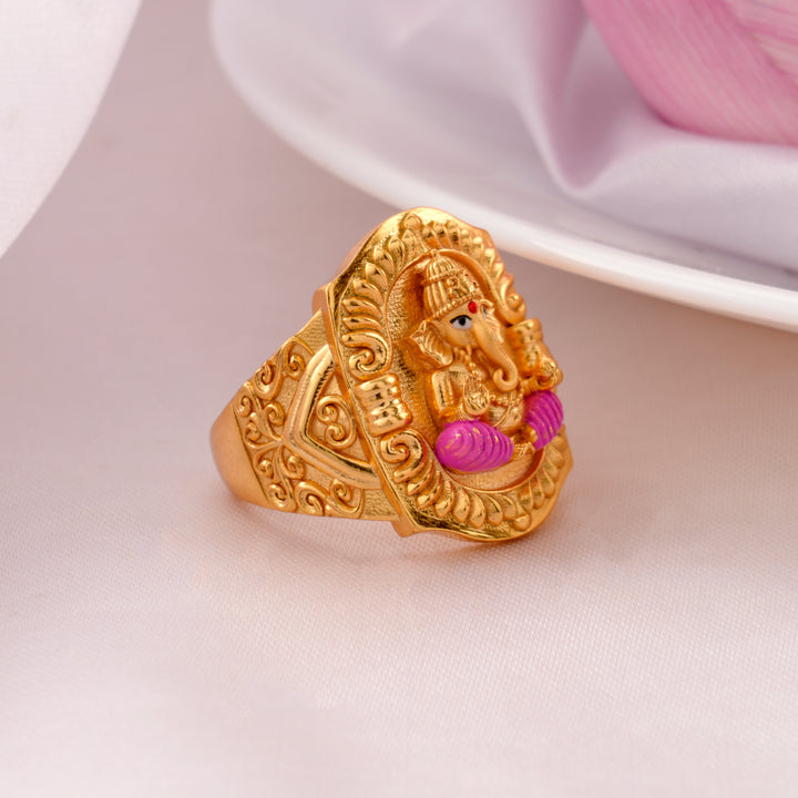 Sacred Vinayaga Golden Silver Ring