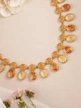 Dubai Fancy Oval Pattern Gold Necklace