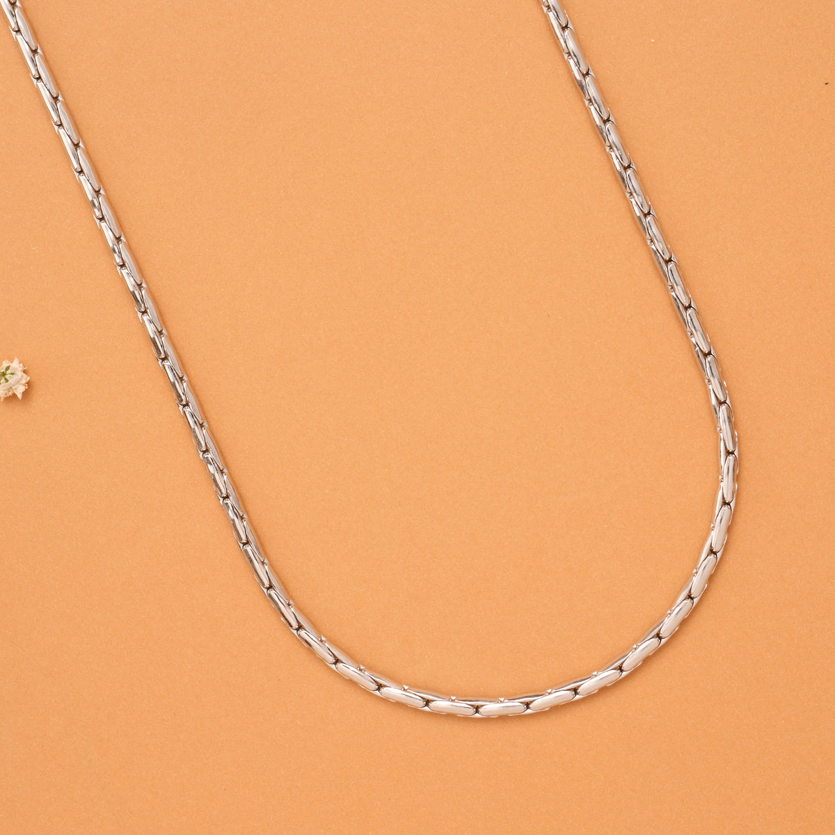 Elegant Capsule Shaped Silver Men’s Chain