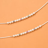 Rainbow Crystal Grace Silver Baby Anklet