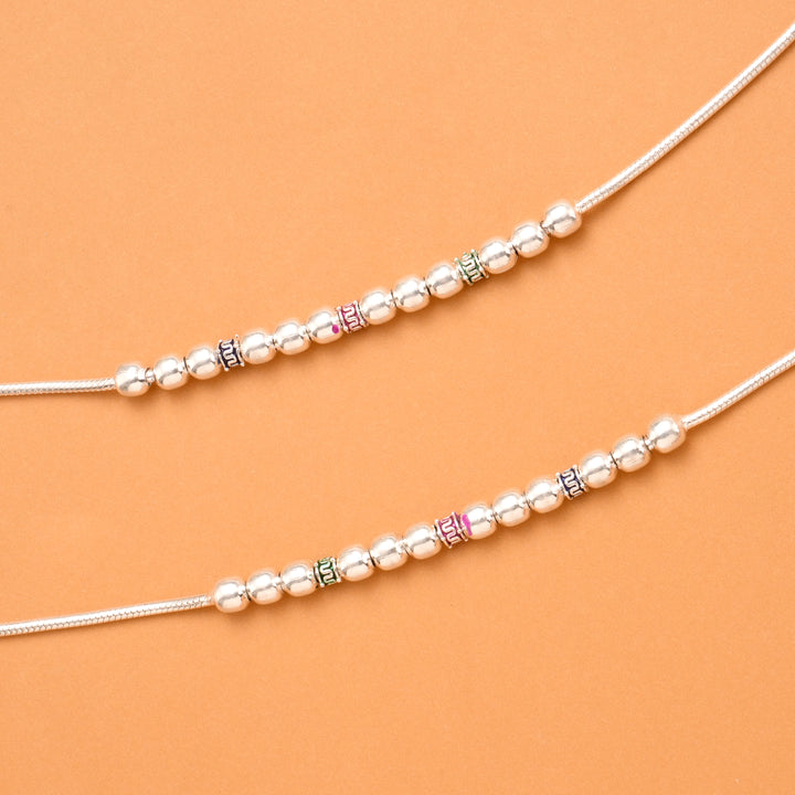 Rainbow Crystal Grace Silver Anklet