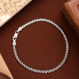Square Box Link Silver Bracelet