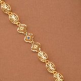 Triple Clover Floral Link Golden Bracelet