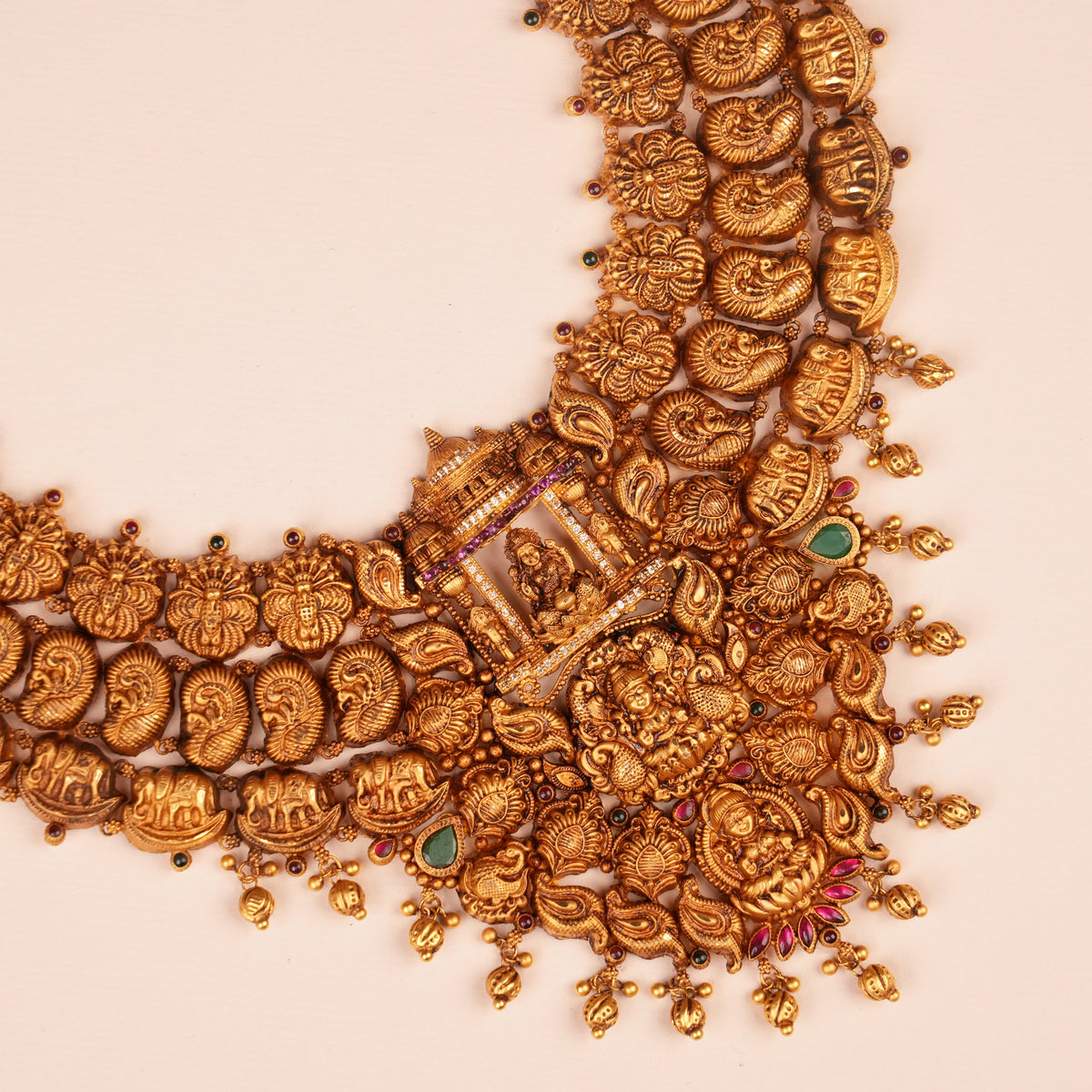 Traditional Goddess Lakshmi Bridal Gold Haram