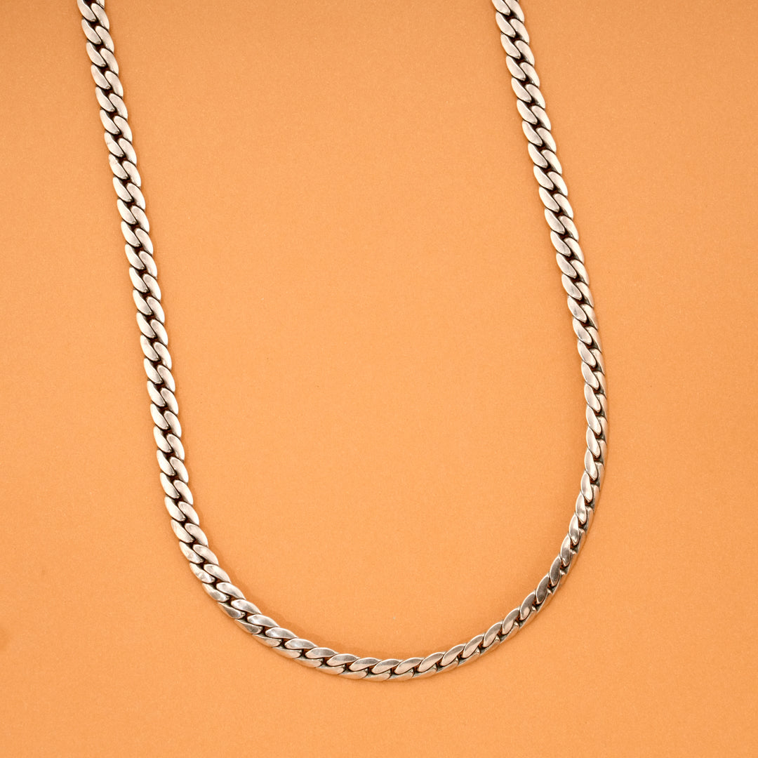 Silver Tone Curb Link Chain