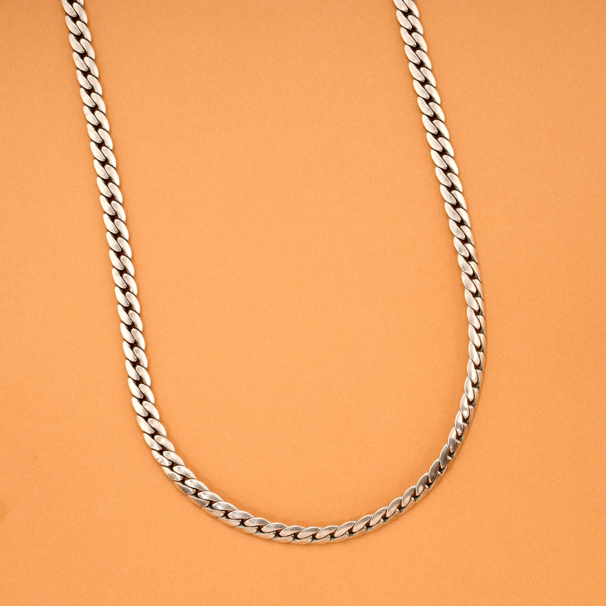 Silver Tone Curb Link Chain