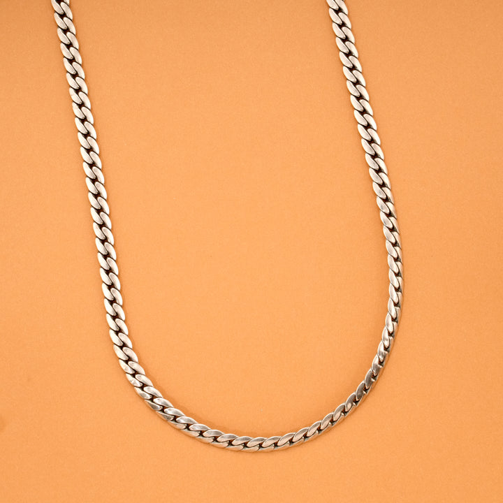 Silver Tone Curb Link Chain