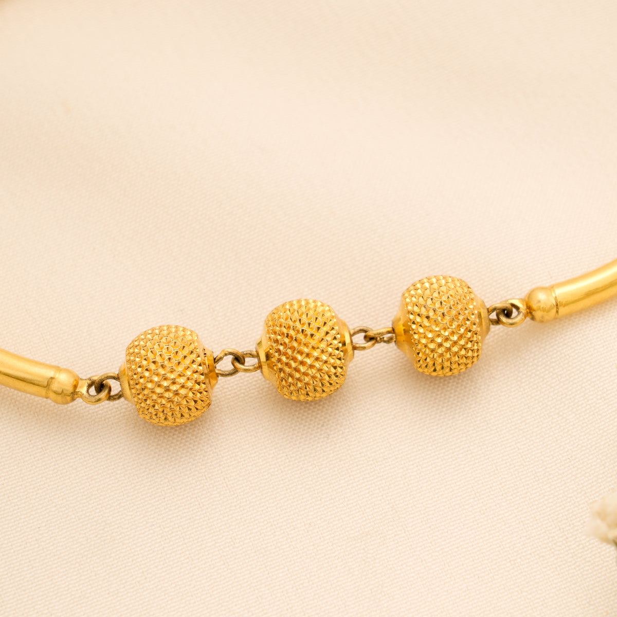 Modern Triple Ball Gold Kada