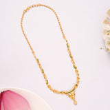 Modern U Shape Emerald Golden Necklace Set