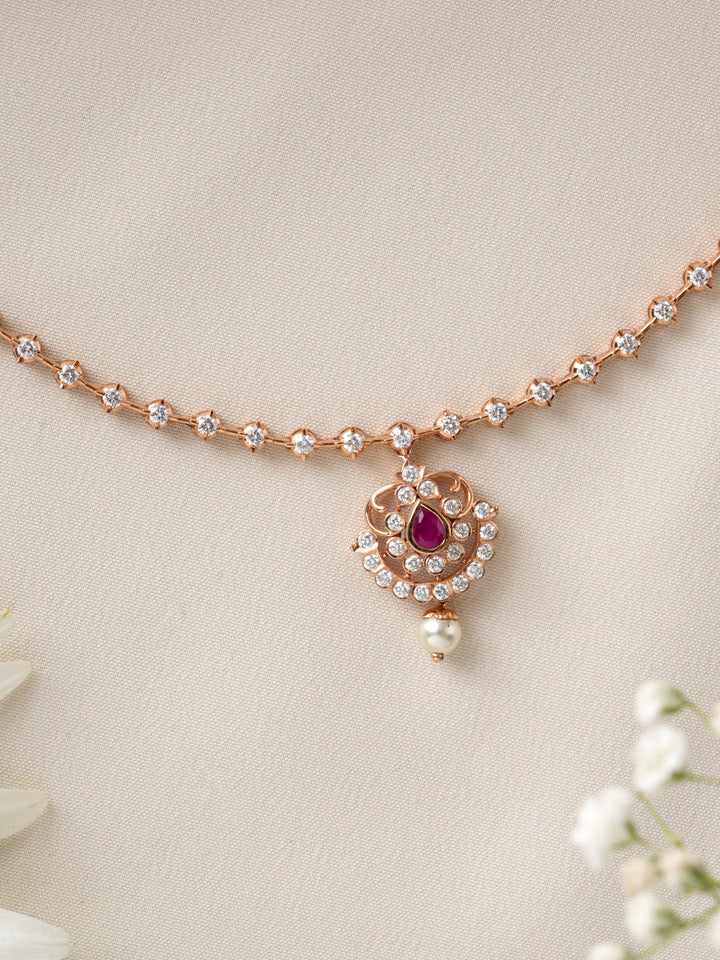 Ruby Teardrop Elegance Necklace