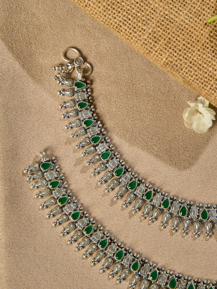 Emerald Cascade Antique Anklet