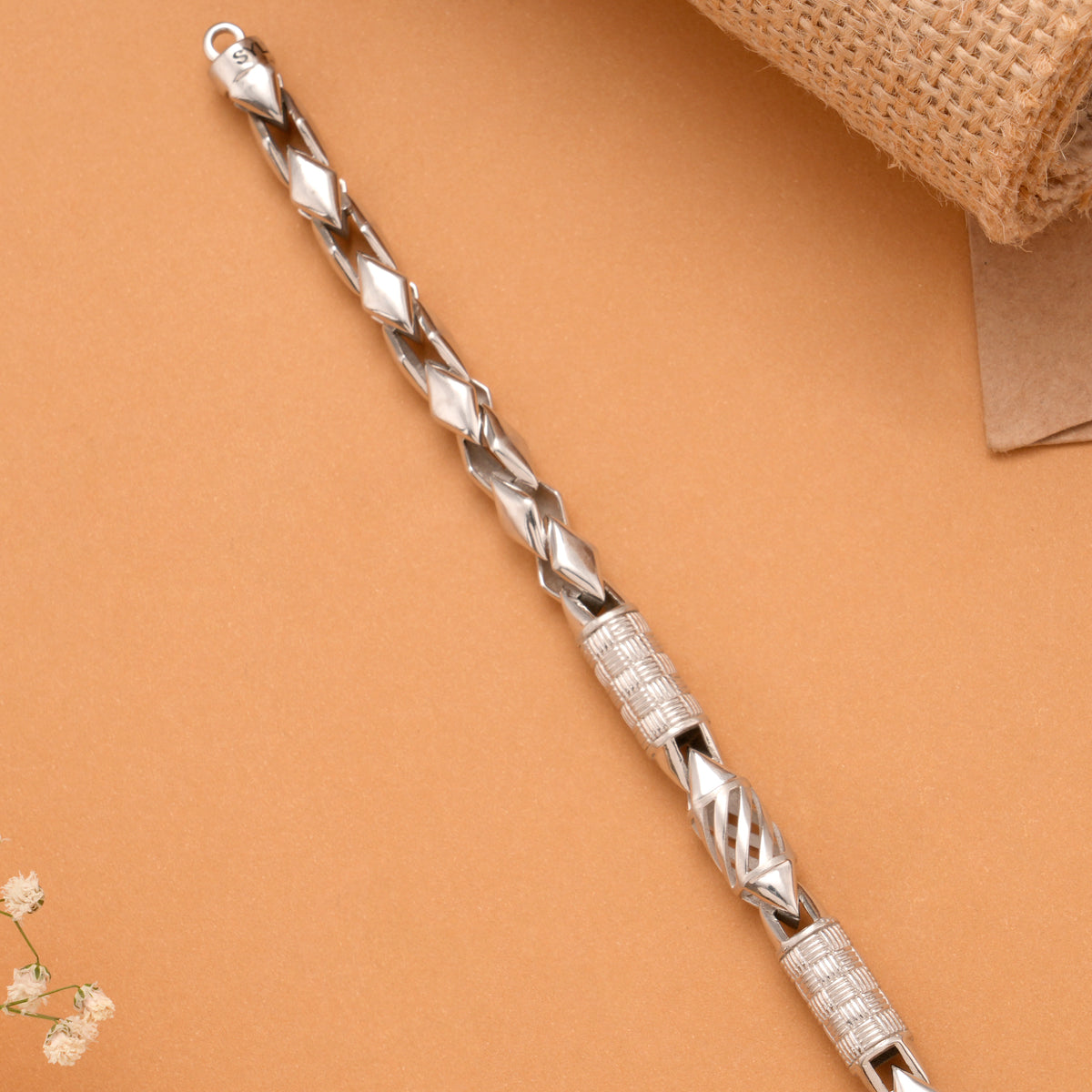Silver Spiral Kite Shape Bracelet for Men