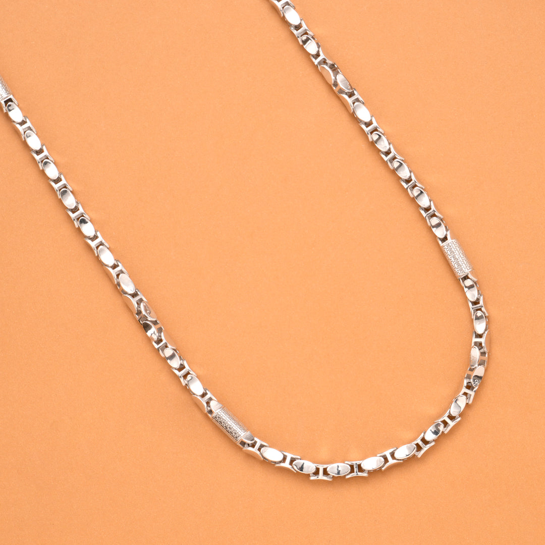 Classic Men's Silver Designer Oval Link Chain