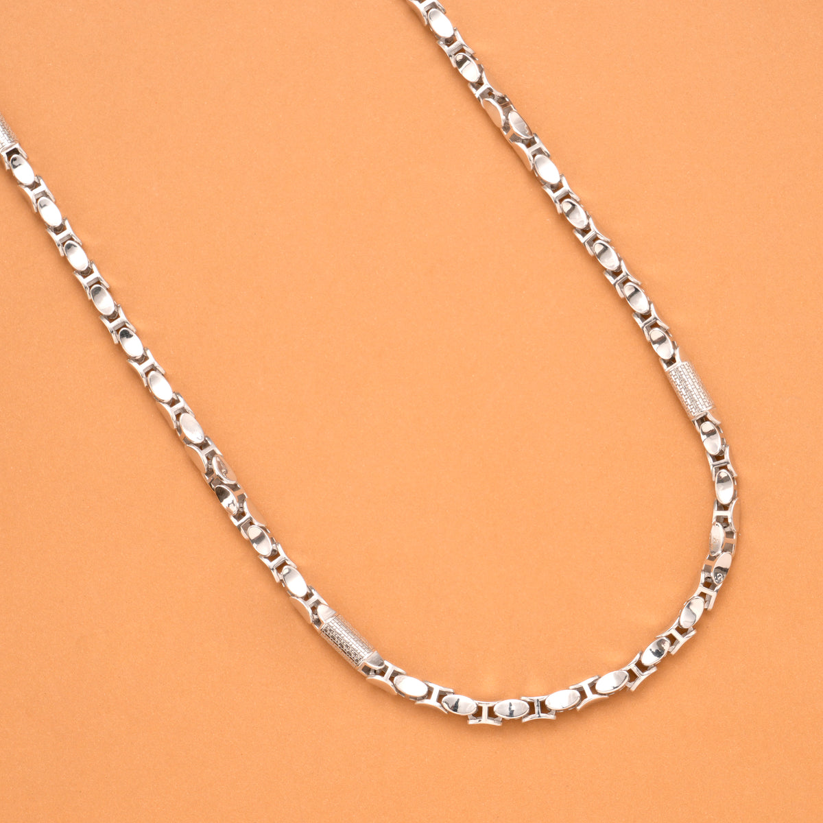 Classic Men's Silver Designer Oval Link Chain