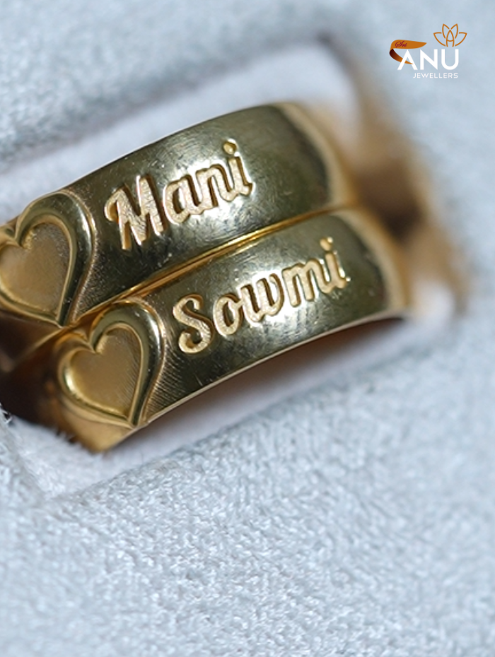 Name with Engraved Heart Ring