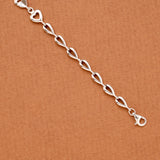 Floral and Gold Infinity Silver Bracelet