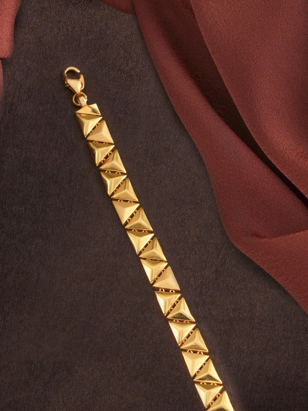 Trendy Triangle Gold Bracelet for Men