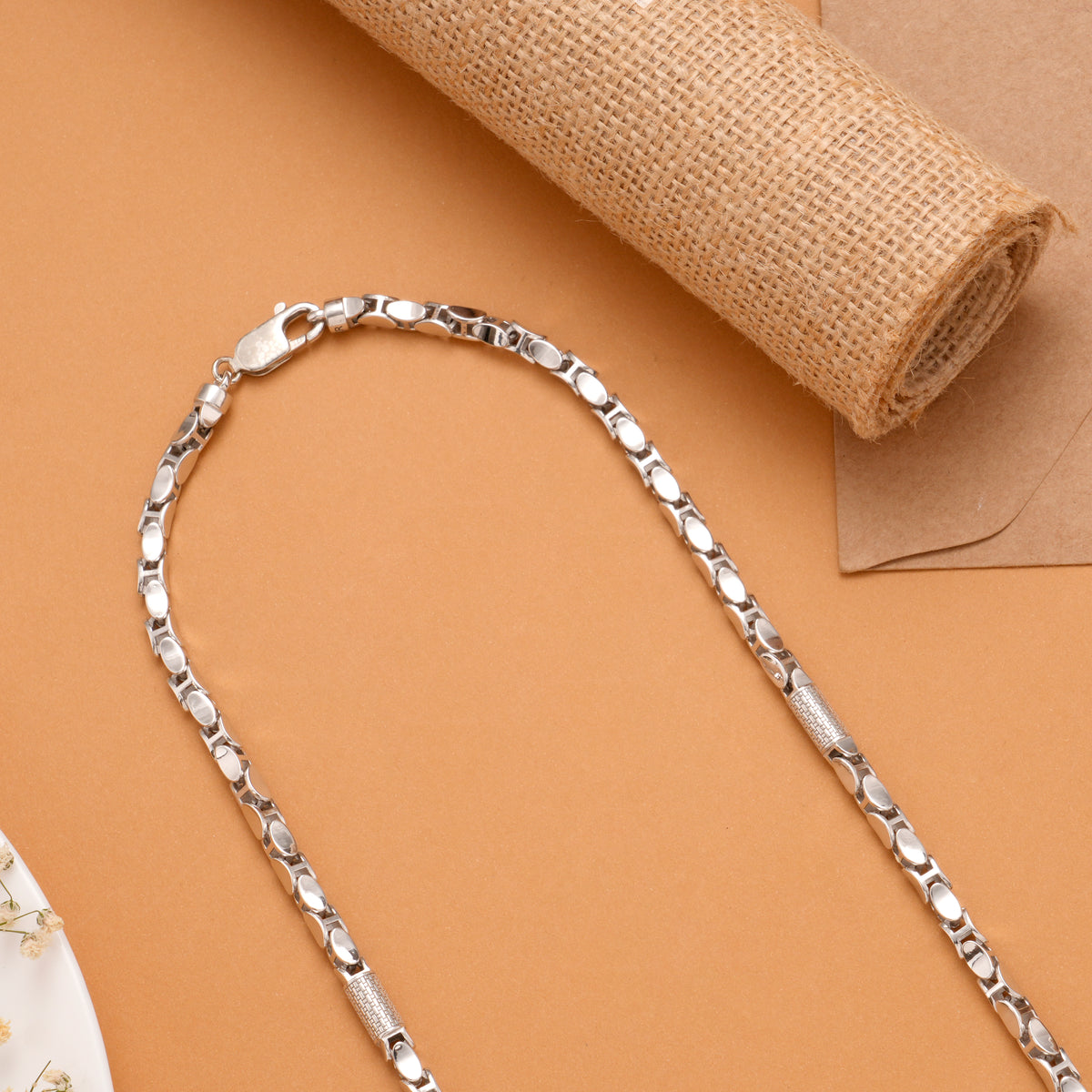 Classic Men's Silver Designer Oval Link Chain