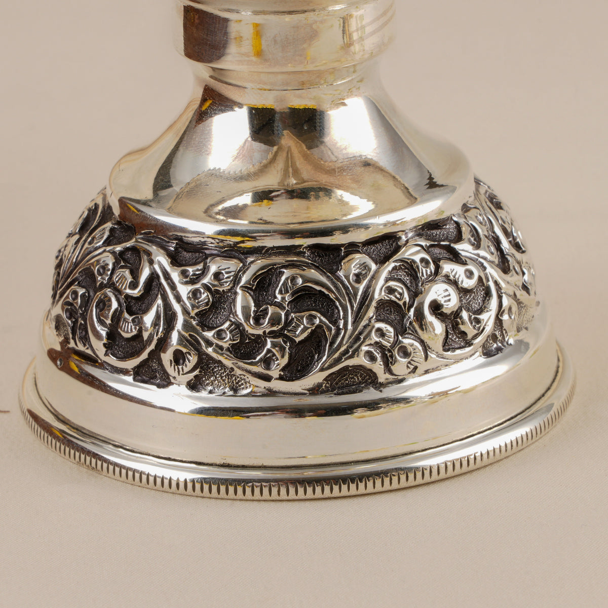 Lakshmi Venkateshwara Antique Silver Vilakku