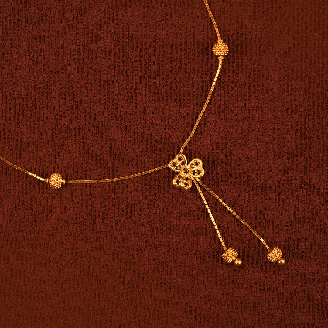 Fancy Floral Dangle Drops Gold Chain