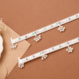 Classic Enamel Floral Bell Drop Silver Anklet