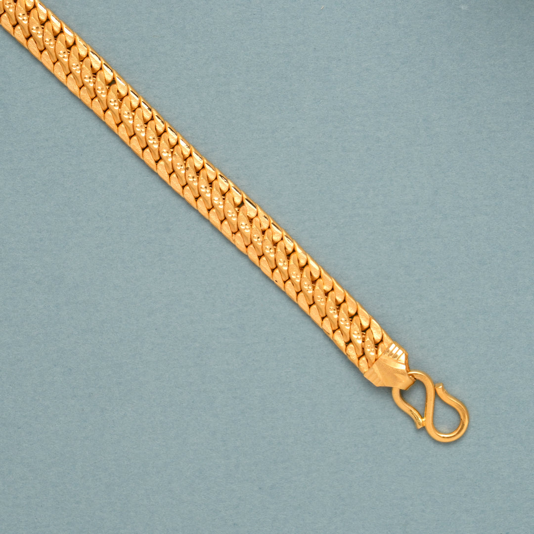 Rich S Pattern Link Gold Bracelet for Men