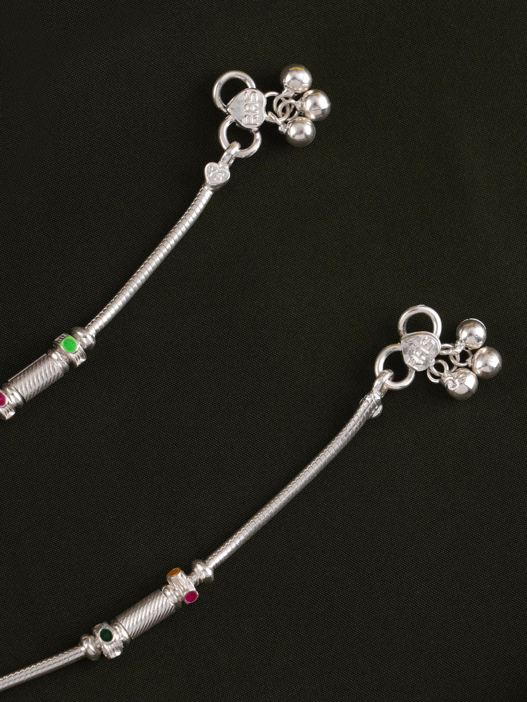 Bombay Style Tube Silver Anklet