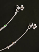Bombay Style Tube Silver Anklet