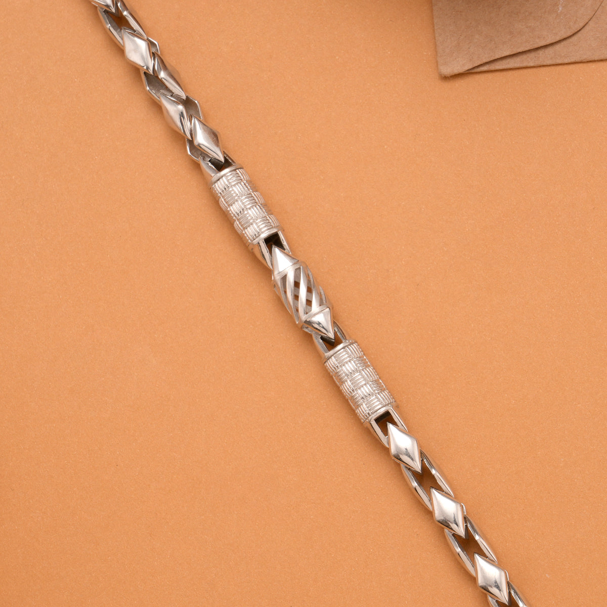 Silver Spiral Kite Shape Bracelet for Men