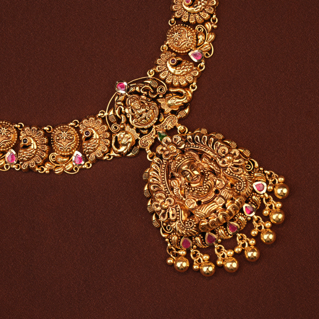 Classic Lakshmi Nagas with Ruby Gold Necklace