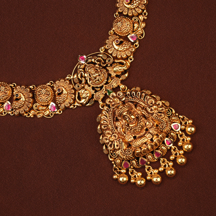 Classic Lakshmi Nagas with Ruby Gold Necklace