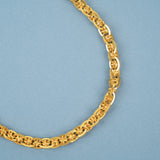 Bold Textured Ring Link Gold Chain for Men