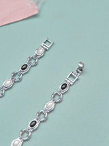 Black with White Pearl Cluster Fancy Anklet