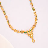 Modern U Shape Emerald Golden Necklace Set