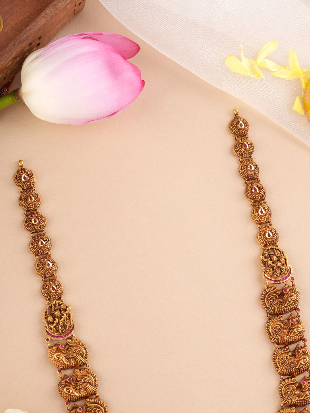 Lord Ram Sita Antique Grand Gold Haram