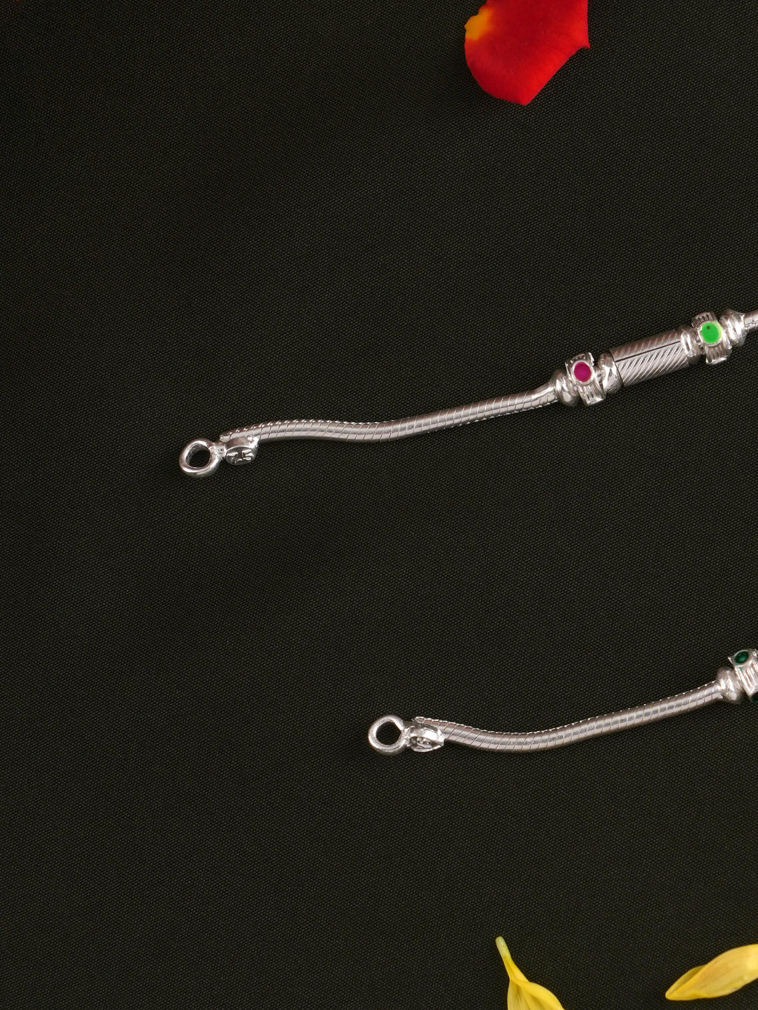 Bombay Style Tube Silver Anklet