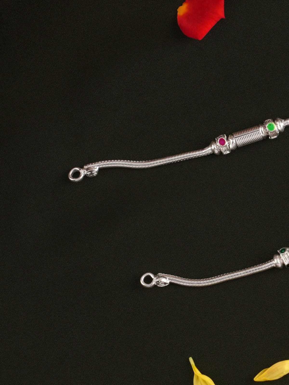Bombay Style Tube Silver Anklet