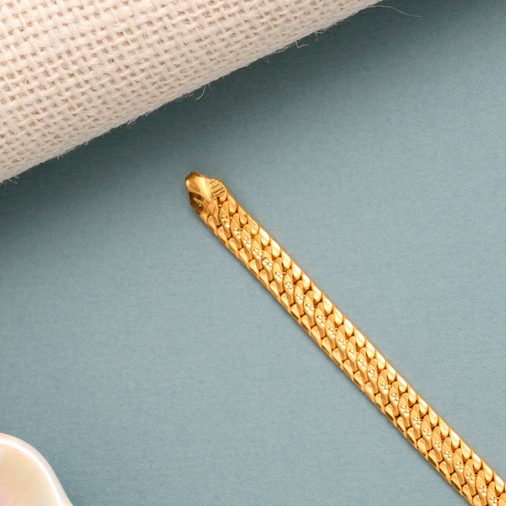 Rich S Pattern Link Gold Bracelet for Men