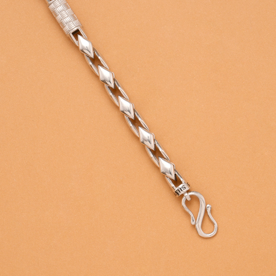 Silver Spiral Kite Shape Bracelet for Men