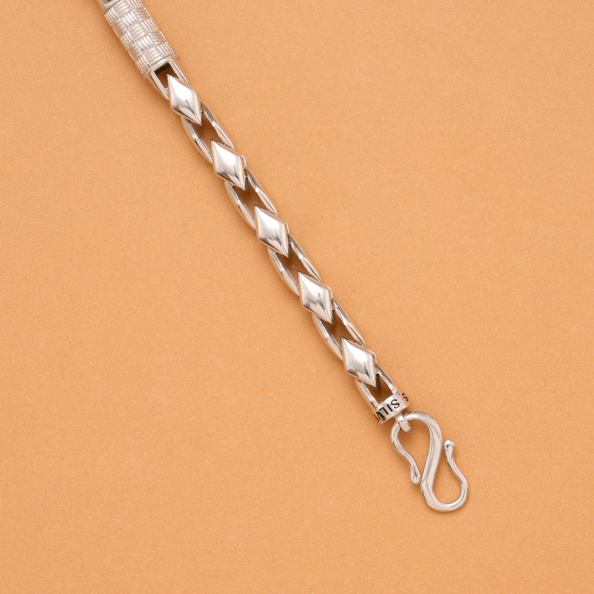 Silver Spiral Kite Shape Bracelet for Men