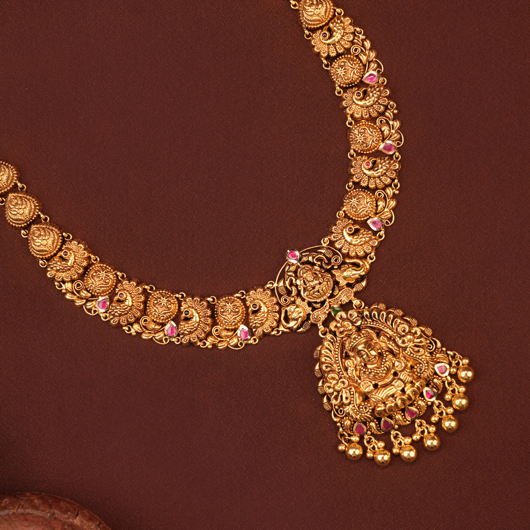 Classic Lakshmi Nagas with Ruby Gold Necklace