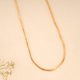Elegant Flat Woven Gold Plated Chain