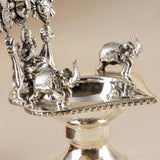 Lakshmi Venkateshwara Antique Silver Vilakku
