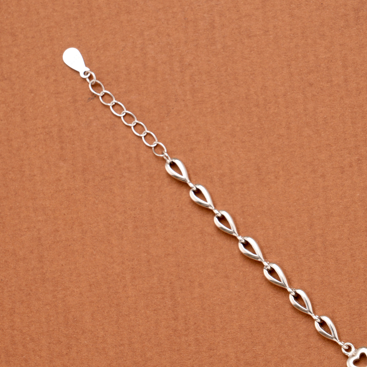 Floral and Gold Infinity Silver Bracelet