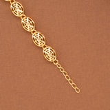 Triple Clover Floral Link Golden Bracelet