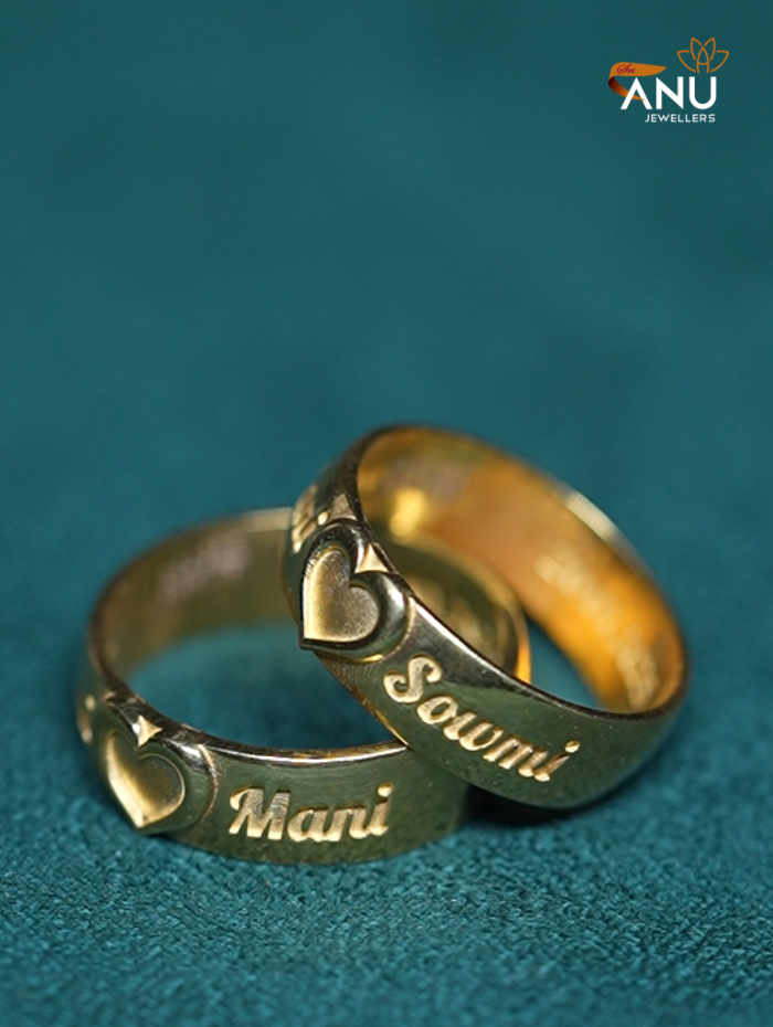 Name with Engraved Heart Ring